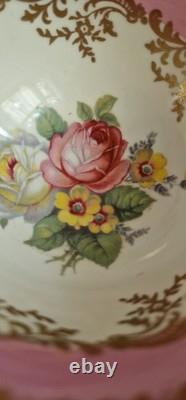Set Of 6 Vintage Paragon Bone China Pink Gold Tea Cup & Saucer Double Warrant