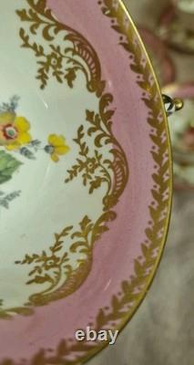 Set Of 6 Vintage Paragon Bone China Pink Gold Tea Cup & Saucer Double Warrant