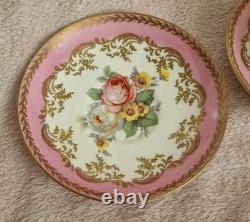 Set Of 6 Vintage Paragon Bone China Pink Gold Tea Cup & Saucer Double Warrant