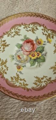 Set Of 6 Vintage Paragon Bone China Pink Gold Tea Cup & Saucer Double Warrant