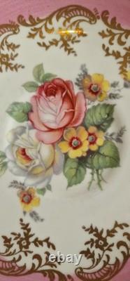 Set Of 6 Vintage Paragon Bone China Pink Gold Tea Cup & Saucer Double Warrant