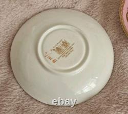 Set Of 6 Vintage Paragon Bone China Pink Gold Tea Cup & Saucer Double Warrant