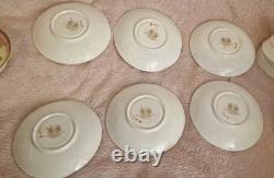Set Of 6 Vintage Paragon Bone China Pink Gold Tea Cup & Saucer Double Warrant