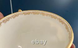 Set Of 9 ANTIQUE COALPORT ENGLAND GOLD ENCRUSTED BAND CUPS & SAUCERS PATTERN UNK