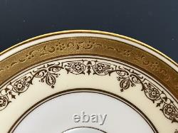 Set Of 9 ANTIQUE COALPORT ENGLAND GOLD ENCRUSTED BAND CUPS & SAUCERS PATTERN UNK