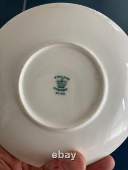 Set Of 9 ANTIQUE COALPORT ENGLAND GOLD ENCRUSTED BAND CUPS & SAUCERS PATTERN UNK