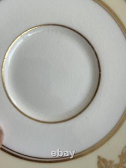 Set Of 9 ANTIQUE COALPORT ENGLAND GOLD ENCRUSTED BAND CUPS & SAUCERS PATTERN UNK