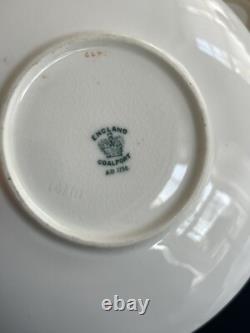Set Of 9 ANTIQUE COALPORT ENGLAND GOLD ENCRUSTED BAND CUPS & SAUCERS PATTERN UNK