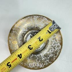 Set Of Four Vintage LE MIEUX CHINA 24k Gold Hand Decorated Cups, Saucers, Teapot