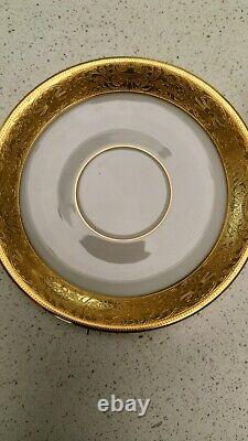 Set of 10 Gold Embossed Lenox Cups and Saucers P-22