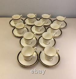 Set of 11 Lenox Ambassador Collection Langdon Gate Tea / Coffee Cups & Saucers