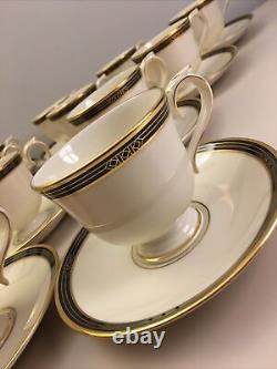 Set of 11 Lenox Ambassador Collection Langdon Gate Tea / Coffee Cups & Saucers