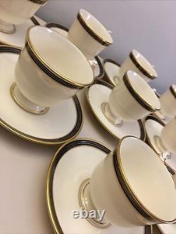 Set of 11 Lenox Ambassador Collection Langdon Gate Tea / Coffee Cups & Saucers