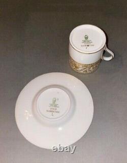 Set of 12 Demitasse Cups & Saucers English Bone China Wedgwood Gold Florentine