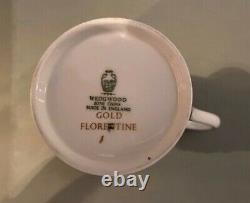 Set of 12 Demitasse Cups & Saucers English Bone China Wedgwood Gold Florentine