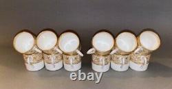 Set of 12 Demitasse Cups & Saucers English Bone China Wedgwood Gold Florentine