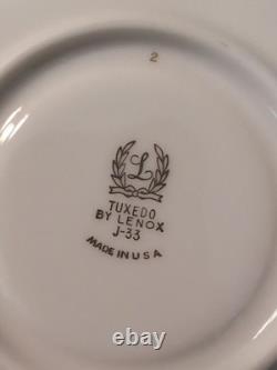 Set of 12 Lenox Tuxedo Gold Encrusted Cups & Saucers