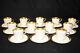 Set Of 12 Vintage Mikasa Harrow White, Gold Band Footed Cup & Saucer Sets A1-129