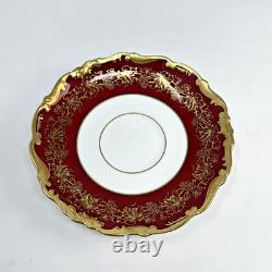 Set of 2 Coalport Hazelton Maroon Footed Cups and Saucers Made in England