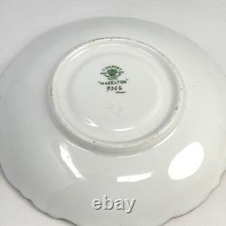 Set of 2 Coalport Hazelton Maroon Footed Cups and Saucers Made in England