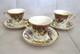 Set Of 3 Lenox Holiday Tartan Footed Coffee/tea Cups And Saucers Gold Trim Euc