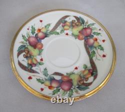 Set of 3 Lenox Holiday Tartan Footed Coffee/Tea Cups And Saucers Gold Trim EUC