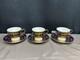Set Of 3 Minton Argyle Cobalt Blue Encrusted Gold Cups & Saucers 2 3/4