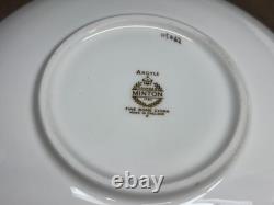 Set of 3 Minton ARGYLE Cobalt Blue Encrusted Gold Cups & Saucers 2 3/4