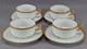 Set Of 4 Ca Limoges Gold Encrusted Gold Rimmed Tea Cups & Saucers C. 1894-1930s