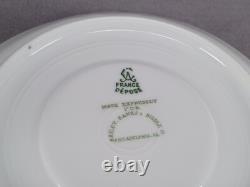 Set of 4 CA Limoges Gold Encrusted Gold Rimmed Tea Cups & Saucers C. 1894-1930s