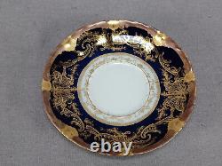 Set of 4 Haviland Limoges Gold Scrollwork & Cobalt Demitasse Cups & Saucers