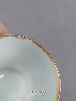 Set of 4 Haviland Limoges Gold Scrollwork & Cobalt Demitasse Cups & Saucers