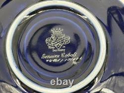 Set of (4) JLMENAU Genuine Cobalt Gold Encrusted Demitasse Cups Saucers