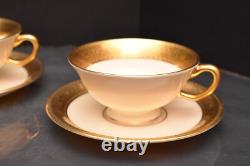 Set of 4 LENOX WESTCHESTER CUPS AND SAUCERS Gold Incrusted Teacups