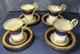 Set Of 4 Mintons For Tiffany, Blue, White, Gold Gilded, Tea Cups/saucers C. 1902