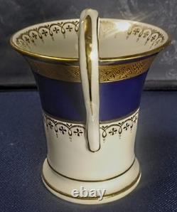 Set of 4 Mintons for Tiffany, Blue, White, Gold Gilded, Tea Cups/Saucers c. 1902 Set of 4 Mintons for Tiffany, Blue, White, Gold Gilded, Tea Cups/Saucers c. 1902