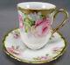 Set Of 4 Moschendorf Pink Rose & Gold Gilt Chocolate Cups & Saucers C. 1900 30