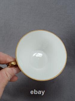 Set of 4 Nippon Hand Painted Gold Scrollwork Medallions Tea Cups & Saucers