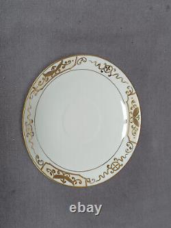 Set of 4 Nippon Hand Painted Gold Scrollwork Medallions Tea Cups & Saucers