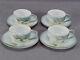 Set Of 4 Rs Prussia / Rs Germany White Tulips & Gold Demitasse Cups & Saucers
