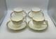 Set Of 4 Royal Crown Derby Bone China Carlton Gold Cups & Saucers