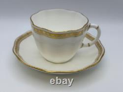 Set of 4 Royal Crown Derby Bone China CARLTON GOLD Cups & Saucers