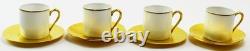 Set of 4 White & Gold Edouard Rambaud Paris Demitasse Cups & Saucers VS178