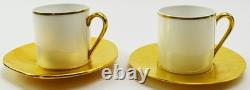Set of 4 White & Gold Edouard Rambaud Paris Demitasse Cups & Saucers VS178