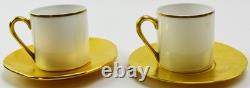 Set of 4 White & Gold Edouard Rambaud Paris Demitasse Cups & Saucers VS178