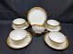 Set Of 4 William Guerin Limoges Gold Encrusted Cups & Saucers 2 Tall