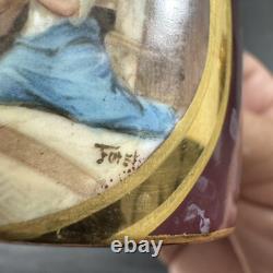 Set of 4 cups and saucers Royal Vienna hand painted signed Forst