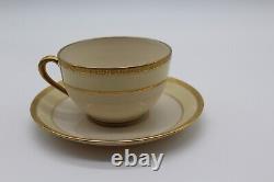 Set of 5 Lenox Cups and Saucers (11pc) 1305/K-75 Green Backstamp and Gold Rim