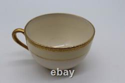 Set of 5 Lenox Cups and Saucers (11pc) 1305/K-75 Green Backstamp and Gold Rim