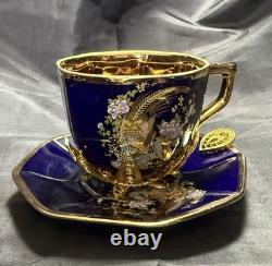 Set of 5 Royal Linoj Seckin Limoges Cobalt Blue 24K Gold Demitasse Cups Saucers Set of 5 Royal Linoj Seckin Limoges Cobalt Blue 24K Gold Demitasse Cups Saucers